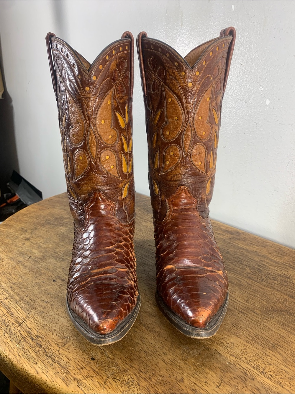 Vintage Cuadra python snakeskin cowboy boots - Picture 4 of 12